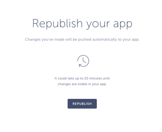 republishing mobile app