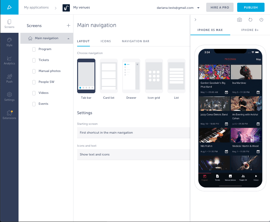 create app screenshot