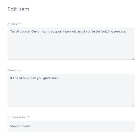 edit question chatbot