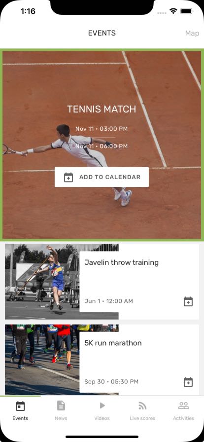 tennis mobile app