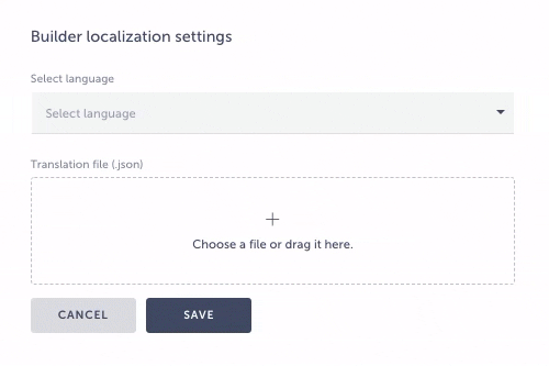 builder localization settings