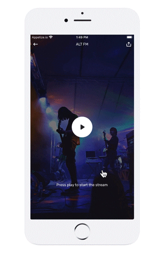playing radio within app