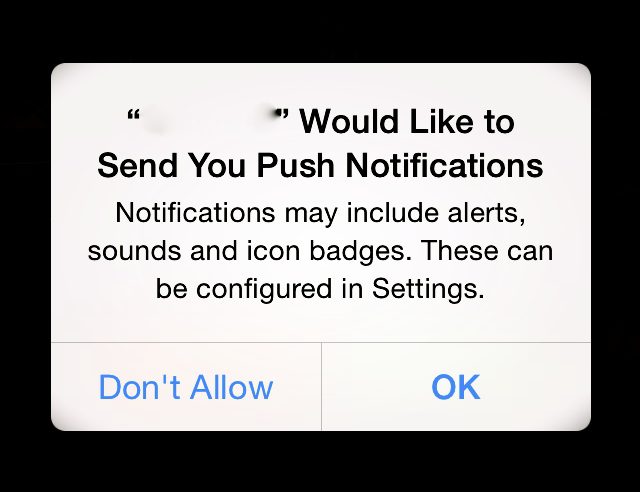 permission to push notifications